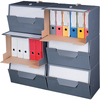 smartboxpro Conteneur d'archives, gris, couvercle perforé