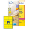 AVERY Etiquette fluorescente, 99,1 x 38,1 mm, jaune fluo