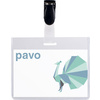 pavo Porte-badge, fermé en haut, avec clip, 60 x 90 mm