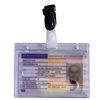 pavo Porte-badge, avec clip, 54 x 86 mm, transparent  - 43596