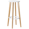 PAPERFLOW Tabouret de bar 'WOODY', set de 2, blanc