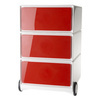 PAPERFLOW Caisson mobile 'easyBox', 3 tiroirs, blanc / rouge