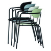 PAPERFLOW Chaise visiteur BISTRO, set de 4, vert