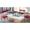 PAPERFLOW Tabouret GAIA, taille L, habillage velours, rouge