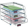 ALBA Corbeille à courrier 'COR4F' en fil d'acier, A4, 4 bacs - 67686