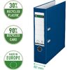 LEITZ classeur plastique, 180 degrés, format A4, 80 mm, bleu
