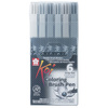 SAKURA Stylo pinceau Koi Coloring Brush, étui de 6, gris