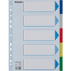 Esselte Intercalaires en plastique, uni, A4, PP, 5 touches
