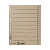 LEITZ Intercalaires, format A4 extra large,en carton manille