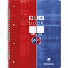 Clairefontaine Cahier à spirale DUOBOOK A4+, quadrillé/ligné