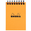 RHODIA Bloc spiralé No. 11, format A7, quadrillé 5x5, orange