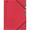 LEITZ Chemise trieur, A4, carton, 7 compartiments, rouge