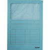 LEITZ Chemise à fenêtre, format A4, carton, bleu clair,