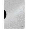 LEITZ Chemise à clip WOW ColorClip, A4, PP, blanc métallisé
