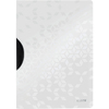 LEITZ Chemise à clip WOW ColorClip, A4, PP, blanc métallisé