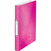 LEITZ Classeur à anneaux WOW, A4, PP, 2 anneaux, rose