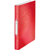 LEITZ Classeur à anneaux WOW, A4, PP, 2 anneaux, rouge