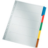 LEITZ Intercalaires en carton mylar, blanc, A4, gris, 5