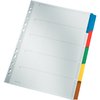 LEITZ Intercalaires en carton mylar, blanc, A4, gris, 5