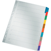 LEITZ Intercalaires en carton mylar, blanc, A4, gris, 10