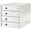 LEITZ Bloc de classement Click & Store WOW, 4 tiroirs, blanc