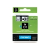 DYMO Ruban d'étiquette D1 noir/transparent, - 61691