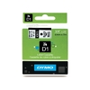 DYMO Ruban d'étiquette D1 noir/blanc, 6 mm x 7 m - 61692