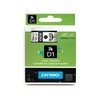DYMO Ruban d'étiquette D1 noir/transparent, - 69956