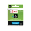 DYMO Ruban d'étiquette D1 rouge/blanc,12mm x 7 m - 69951