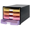 HAN Module de classement IMPULS, 4 tiroirs, noir/pastel