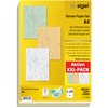 sigel Set de papier marbré, A4, 90 g/m2, papier fin, assorti