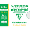 Clairefontaine Papier dessin 'Blanc à Grain' 100% recyclé