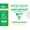 Clairefontaine Papier dessin 'Blanc à Grain' 100% recyclé