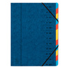 EXACOMPTA Trieur, A4, carton, 12 compartiments, bleu - 56607