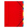 EXACOMPTA Trieur, A4, carton, 12 compartiments, rouge