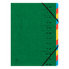 EXACOMPTA Trieur, A4, carton, 12 compartiments, vert