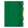 EXACOMPTA Trieur, A4, carton, 12 compartiments, vert