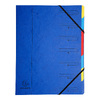 EXACOMPTA Trieur, A4, carton, 7 compartiments, bleu - 56606