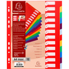 EXACOMPTA Intercalaires en plastique, uni, A4+, 12 touches