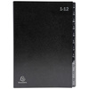 EXACOMPTA Trieur numérique, A4, 1-12, 12 compartiments, noir
