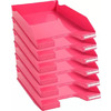 EXACOMPTA Corbeille à courrier COMBO MIDI,framboise glossy x 6