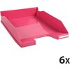 EXACOMPTA Corbeille à courrier COMBO MIDI,framboise glossy x 6