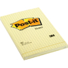 Post-it Bloc-note adhésif, 102 x 152 mm, quadrillé, jaune