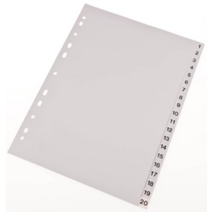 proOFFICE Intercalaires en plastique, numériques, A4