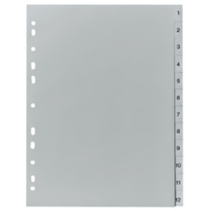 herlitz Intercalaires en plastique, chiffres, A4, 12 touches