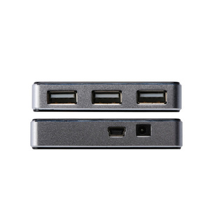 DIGITUS Mini hub USB 2.0, 4 ports, argenté, avec bloc d'ali.