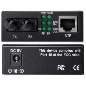 DIGITUS Convertisseur de média Gigabit Ethernet, ST/RJ45,
