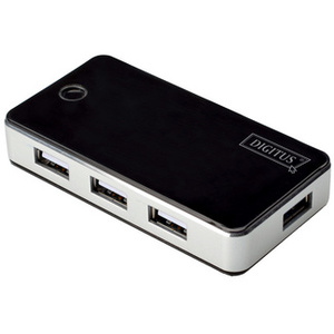 DIGITUS Hub USB 2.0, 7 ports, avec bloc d'alimentation, noir