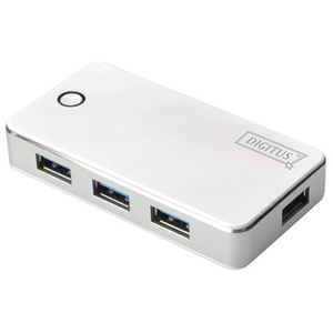 DIGITUS Hub USB 3.0, 4 ports, bloc d'alimentation incl, noir