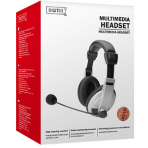 DIGITUS Casque micro Stereo multimedia, noir / argent